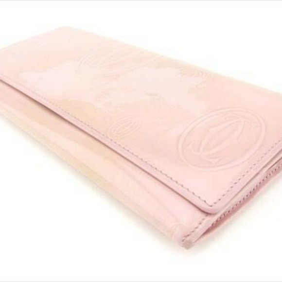 Cartier Wallet Purse Long Wallet Pink leather Woman Authentic Used T7150 - Picture 3 of 8